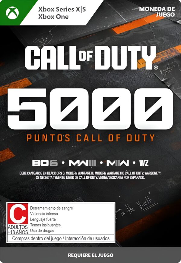 Call of Duty 5000 Monedas - Xbox / Código Region Global