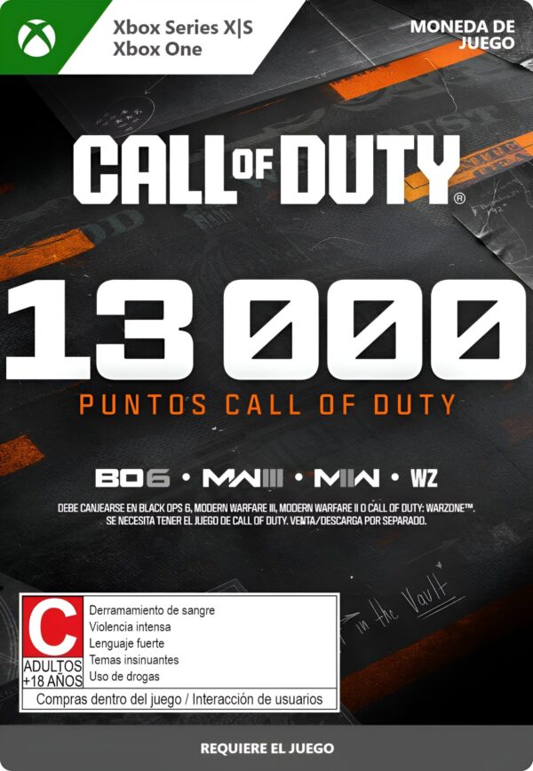 Call of Duty 13000 Monedas - Xbox / Código Region Global