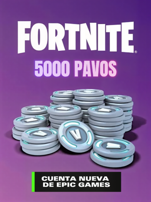 Fortnite: Cuenta con 5000 Pavos - Epic Games / Xbox / Playstation
