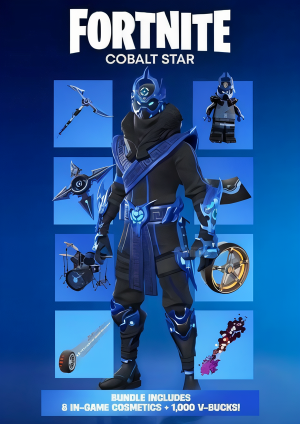 Fortnite: Paquete Estrella Cobalto - PS5 / Código Region MX - US - CA